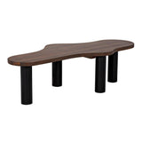 Schulz Coffee Table, Dark Walnut with Black Steel Base Coffee Tables LOOMLAN By Noir