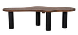 Schulz Coffee Table, Dark Walnut with Black Steel Base Coffee Tables LOOMLAN By Noir