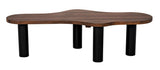 Schulz Coffee Table, Dark Walnut with Black Steel Base Coffee Tables LOOMLAN By Noir