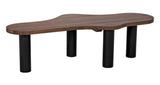 Schulz Coffee Table, Dark Walnut with Black Steel Base Coffee Tables LOOMLAN By Noir