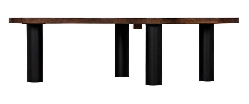 Schulz Coffee Table, Dark Walnut with Black Steel Base Coffee Tables LOOMLAN By Noir