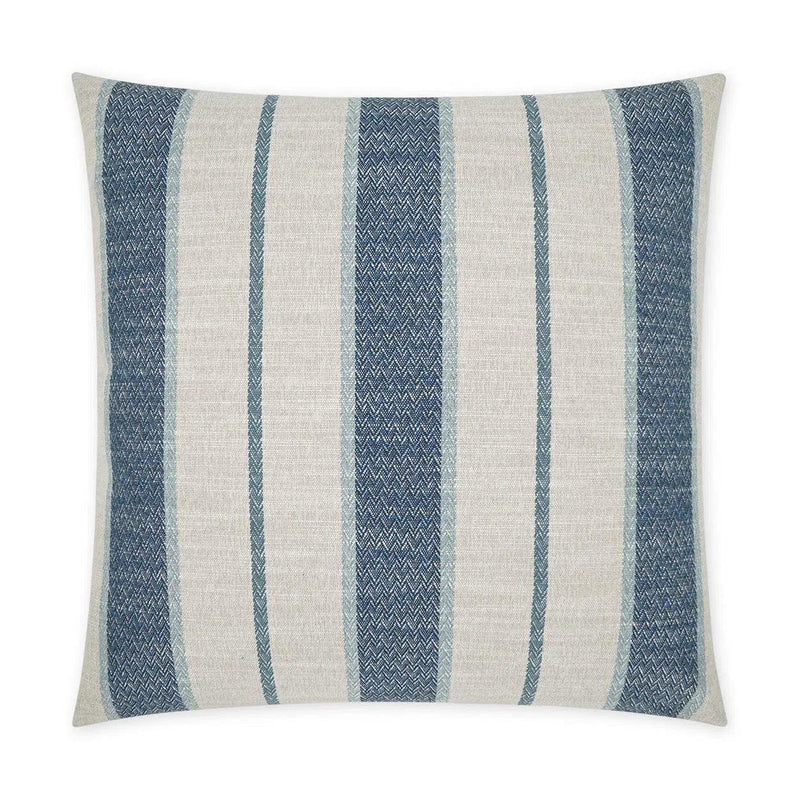 Sconset Ocean Beach Stripes Blue Large Throw Pillow With Insert Throw Pillows LOOMLAN By D.V. Kap