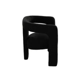 Scout Black Boucle Fabric Dining/Accent Arm Chair Club Chairs LOOMLAN By Diamond Sofa