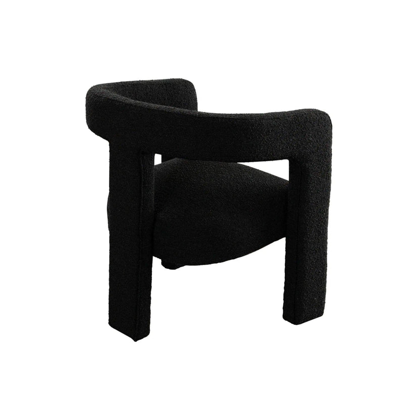 Scout Black Boucle Fabric Dining/Accent Arm Chair Club Chairs LOOMLAN By Diamond Sofa