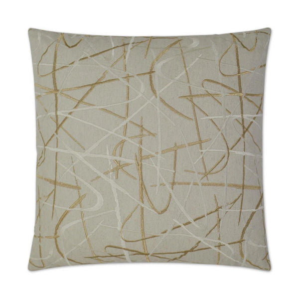 Scribble Gold Throw Pillow With Insert Throw Pillows LOOMLAN By D.V. Kap