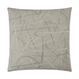 Scribble Silver Throw Pillow With Insert Throw Pillows LOOMLAN By D.V. Kap