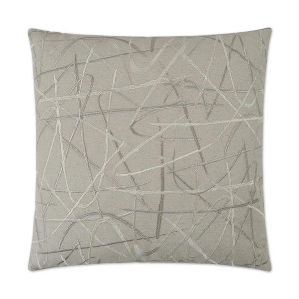 Scribble Silver Throw Pillow With Insert Throw Pillows LOOMLAN By D.V. Kap