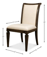 Scroll Fabric Upholstered Armless Dining Chair (Set Of 2)