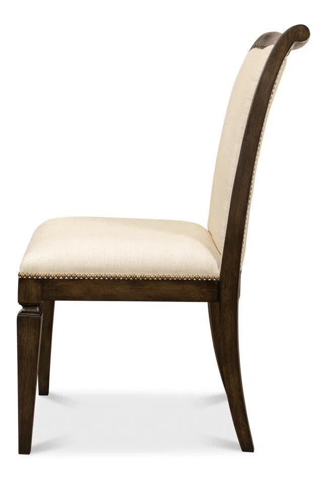 Scroll Fabric Upholstered Armless Dining Chair (Set Of 2)