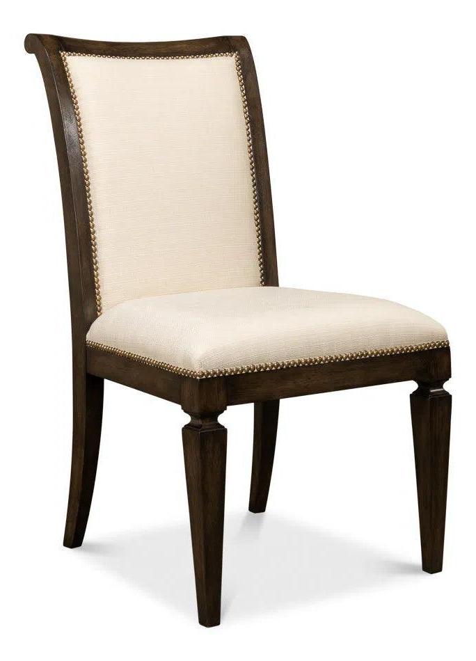 Scroll Fabric Upholstered Armless Dining Chair (Set Of 2)