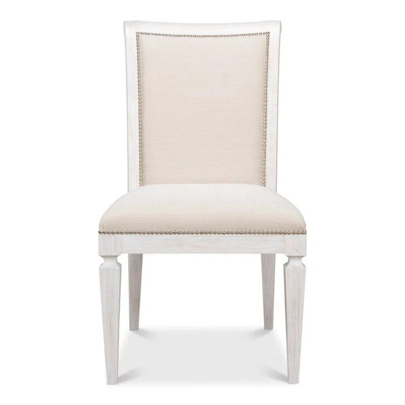Scroll Back Dining Chairs Set of Two Whitewash Dining Chairs LOOMLAN By Sarreid