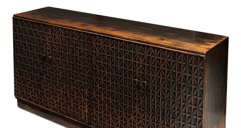 Scrubboard Front Sideboard Ebony Sideboards LOOMLAN By Sarreid