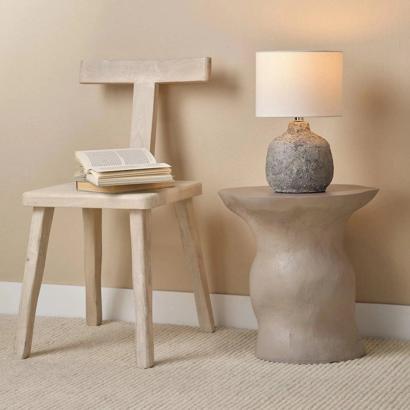 Sculpt Fiber Glass Geometric Side Table