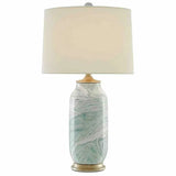 Sea Foam Harlow Silver Leaf Sarcelle Table Lamp Table Lamps LOOMLAN By Currey & Co