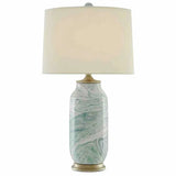 Sea Foam Harlow Silver Leaf Sarcelle Table Lamp Table Lamps LOOMLAN By Currey & Co