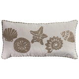 Sea Shells Coastal Brown Lumbar Pillow With Insert Throw Pillows LOOMLAN By LOOMLAN