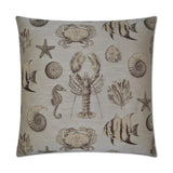 Seafaring Sand Grey Throw Pillow With Insert Throw Pillows LOOMLAN By D.V. Kap