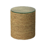 Seagrass & Glass Harbor Mid Century Modern Side Table Side Tables LOOMLAN By Jamie Young