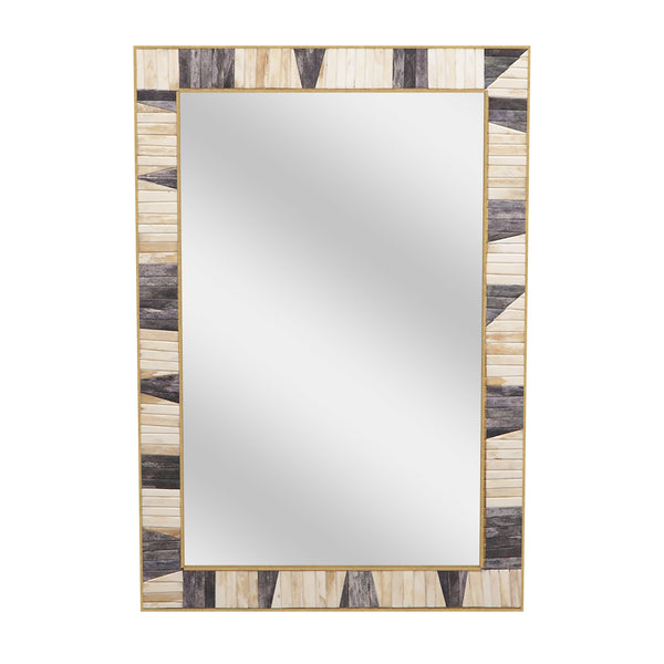 Season Bone and Resin Vertical Wall Mirror Wall Mirrors LOOMLAN By Bassett Mirror