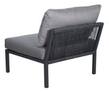 Sectional Armless Chair - Dark Gray Outdoor Modular Outdoor Modulars LOOMLAN By Seasonal Living