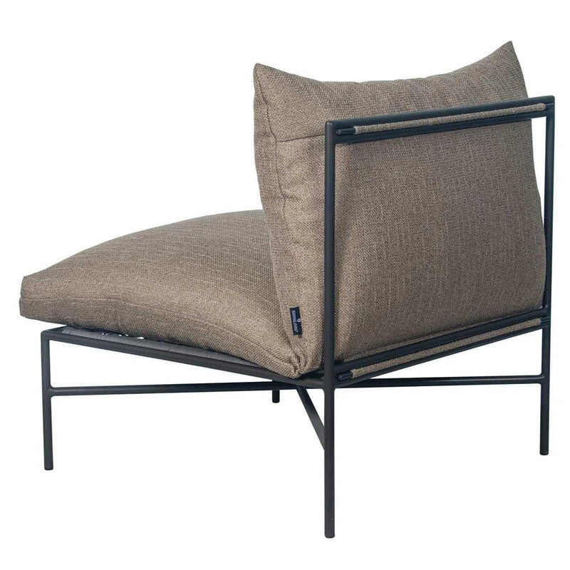 Sectional Armless Chair - Nut Brown Outdoor Modular Outdoor Modulars LOOMLAN By Seasonal Living