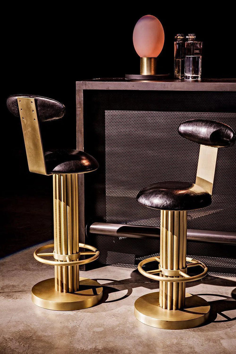 Sedes Bar Stool, Steel with Brass Finish Bar Stools LOOMLAN By Noir