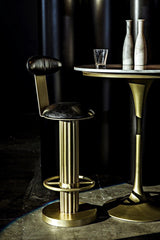 Sedes Bar Stool, Steel with Brass Finish Bar Stools LOOMLAN By Noir