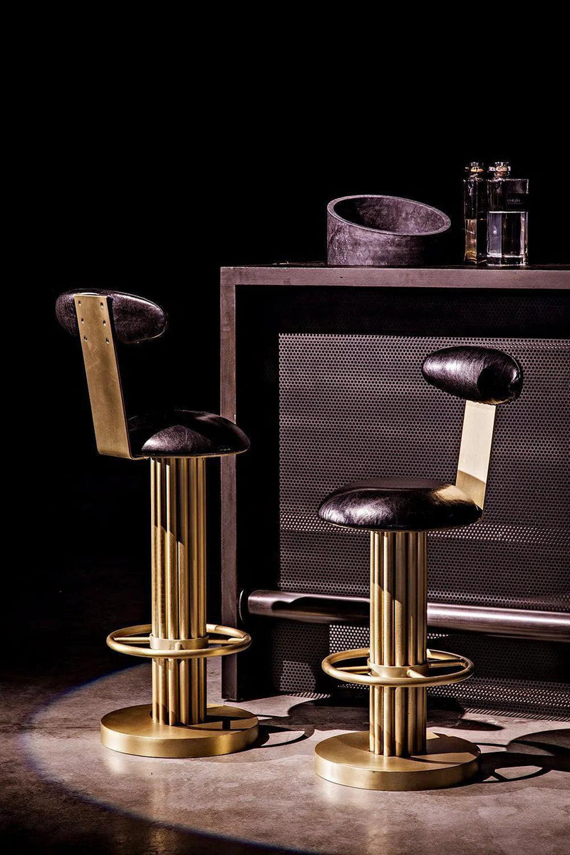 Sedes Steel Counter Stool with Brass Finish Counter Stools LOOMLAN By Noir