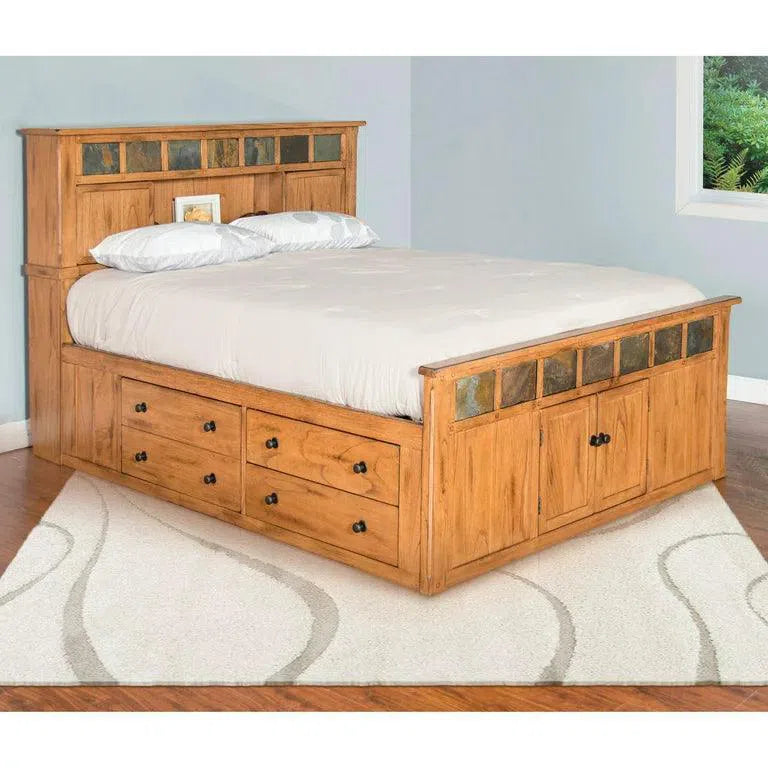 Sedona Wooden Brown Storage Bed Beds LOOMLAN By Sunny D