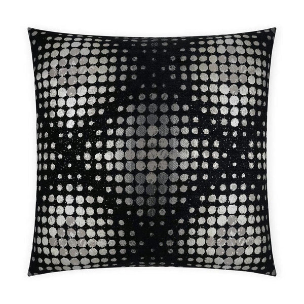 Selfie Onyx Dots Black Grey White Large Throw Pillow With Insert Throw Pillows LOOMLAN By D.V. Kap