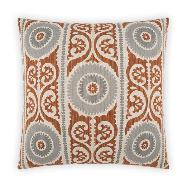 Selma Rust Grey Throw Pillow With Insert Throw Pillows LOOMLAN By D.V. Kap