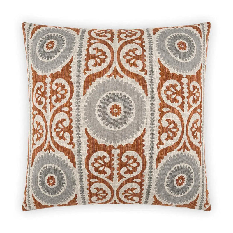 Selma Rust Grey Throw Pillow With Insert Throw Pillows LOOMLAN By D.V. Kap