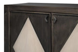 Selma Wood and Metal Black 4 Door Sideboard Sideboards LOOMLAN By Sarreid