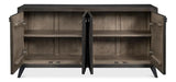 Selma Wood and Metal Black 4 Door Sideboard Sideboards LOOMLAN By Sarreid