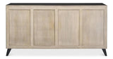 Selma Wood and Metal Black 4 Door Sideboard Sideboards LOOMLAN By Sarreid