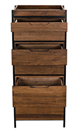 Seoul Wood and Steel Tallboy Dressers LOOMLAN By Noir