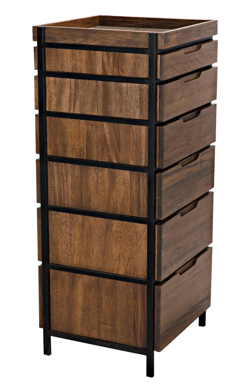 Seoul Wood and Steel Tallboy Dressers LOOMLAN By Noir