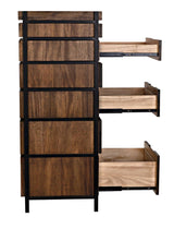 Seoul Wood and Steel Tallboy Dressers LOOMLAN By Noir