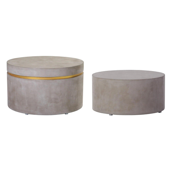 Serendipity Ring Accent Table Set - Slate Gray Outdoor End Tables Outdoor Side Tables LOOMLAN By Seasonal Living