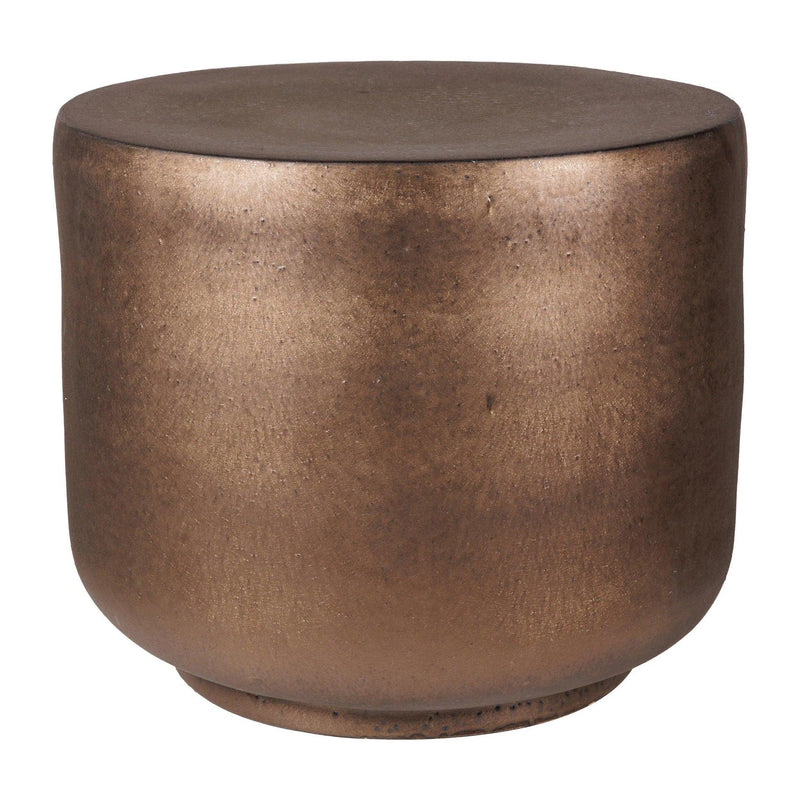 Serenity Grazed Side Table Tall - Ceramic Outdoor Accent Table Outdoor Side Tables LOOMLAN By Seasonal Living