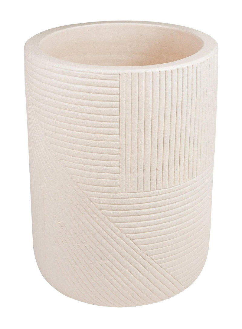 Serenity Textured Planter Set (1 Large and 1 Small) - White Outdoor Accessories Outdoor Planters LOOMLAN By Seasonal Living