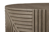 Serenity Textured Round Drum Table - Brown Outdoor Accent Table Outdoor Side Tables LOOMLAN By Seasonal Living