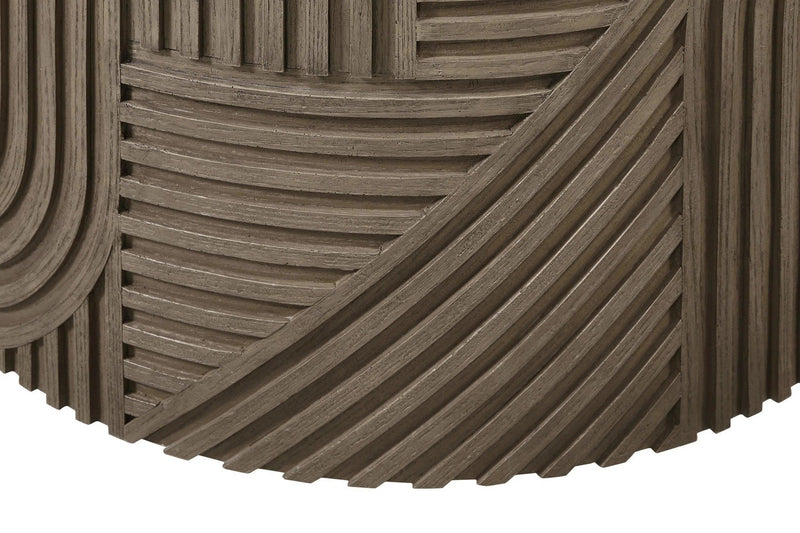 Serenity Textured Round Drum Table - Brown Outdoor Accent Table Outdoor Side Tables LOOMLAN By Seasonal Living