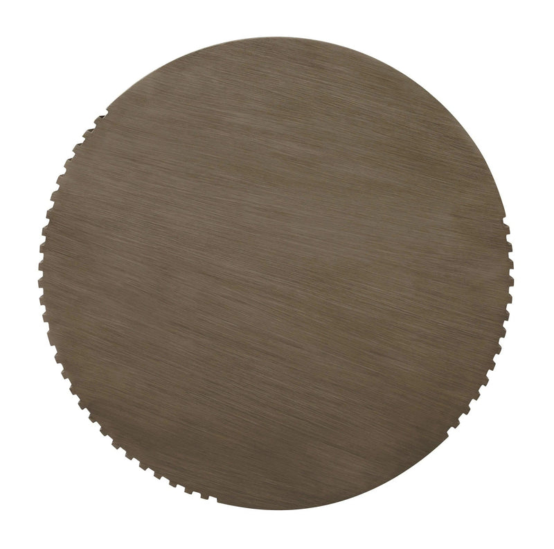 Serenity Textured Round Drum Table - Brown Outdoor Accent Table Outdoor Side Tables LOOMLAN By Seasonal Living