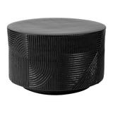 Serenity Textured Round Table 24" - Black Outdoor Accent Table Outdoor Side Tables LOOMLAN By Seasonal Living