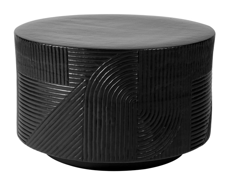 Serenity Textured Round Table 24" - Black Outdoor Accent Table Outdoor Side Tables LOOMLAN By Seasonal Living