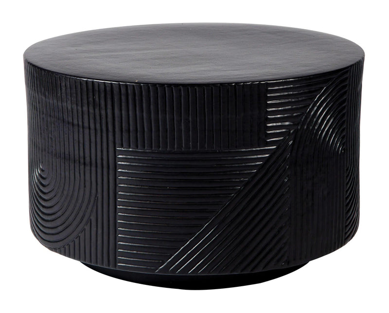 Serenity Textured Round Table 24" - Black Outdoor Accent Table Outdoor Side Tables LOOMLAN By Seasonal Living