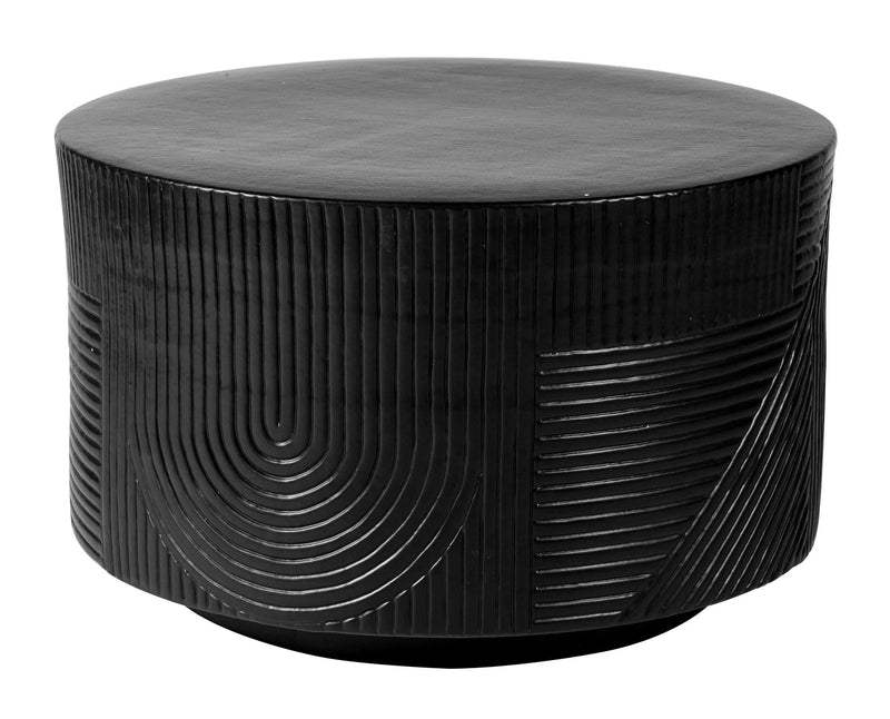 Serenity Textured Round Table 24" - Black Outdoor Accent Table Outdoor Side Tables LOOMLAN By Seasonal Living