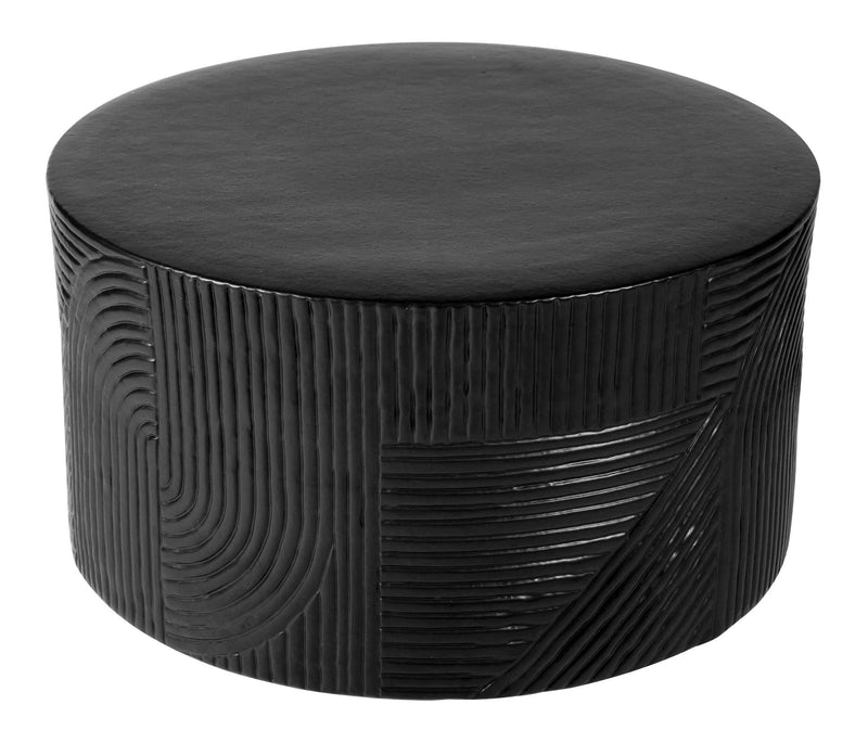 Serenity Textured Round Table 24" - Black Outdoor Accent Table Outdoor Side Tables LOOMLAN By Seasonal Living