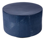 Serenity Textured Round Table 24" - Blue Outdoor Accent Table Outdoor Side Tables LOOMLAN By Seasonal Living